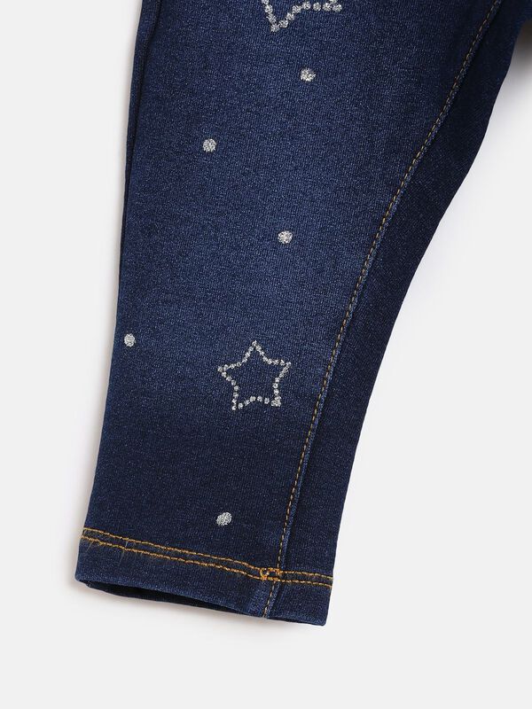 Printed Stretch Denim - Dark Wash image number 2